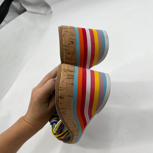 Anthropologie Cecelia New York Rainbow Wedge Sandals - Picture 6 of 6